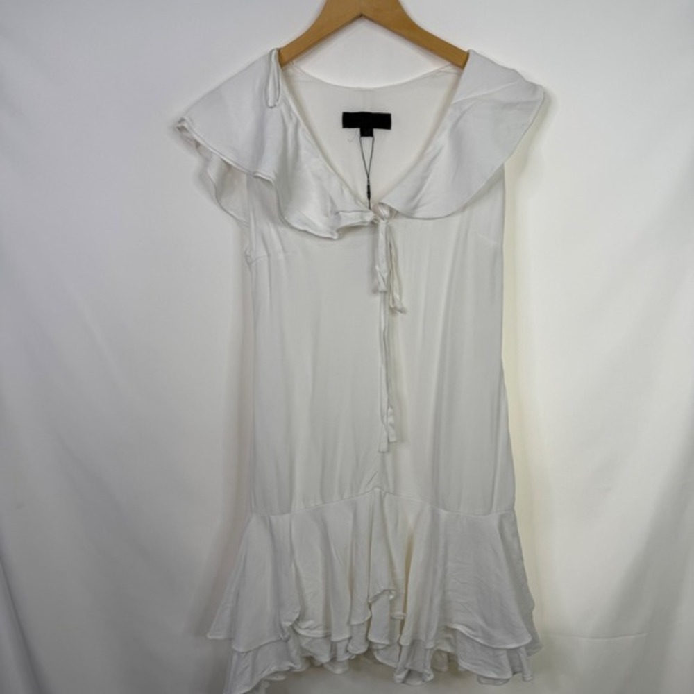 Zara White Ruffled Mini Dress - Picture 3 of 9
